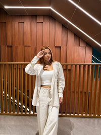 Conjunto Kaia Off White Risca de Giz